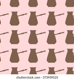 vector illustration of turkish coffee pots seamless background