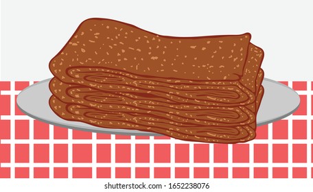 Ilustración vectorial de un postre turco