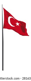 vector illustration of turkish flag waving