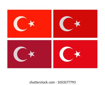 vector illustration of Turkish flags 