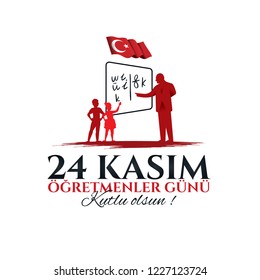 vector illustration. Turkish holiday, November 24 with a teacher's day. translation from Turkish: November 24 with a teacher's day on holiday. 