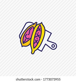 Vector illustration of turkish pide icon colored line. Beautiful culinary element also can be used as baked icon element.