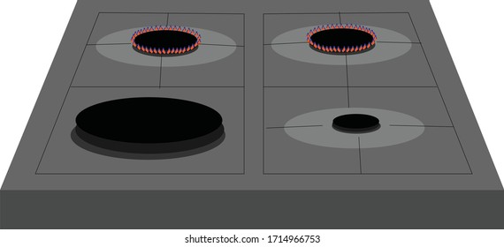 Vector Illustration of a Turkish Style Cooker, Countertop Stove, cooker Stove 