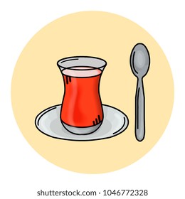 Vector illustration of turkish tea glass