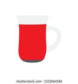 Vector illustration of a turkish tea glass on white