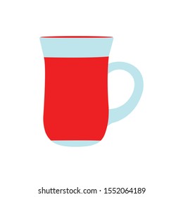 Vector illustration of a turkish tea glass on white