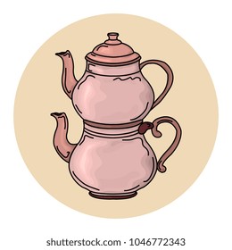 Vector illustration of turkish teapot
