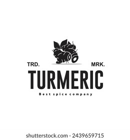 ilustración vectorial del icono del logotipo de la especia de cúrcuma, especia de cocina de cúrcuma para la industria de la cocina