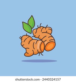 vector illustration of the turmeric spice logo icon, turmeric kitchen spice for the cooking industry