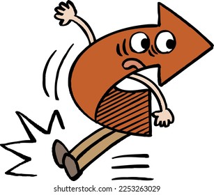 Ilustración vectorial de una flecha giratoria
