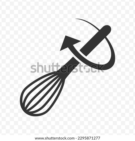 Vector illustration of turn the cake mix icon in dark color and transparent background(png).