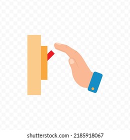 Vector Illustration Of Turn On Button. Colored Vector For Website Design .Simple Design On Transparent Background (PNG).