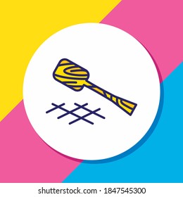 Vector illustration of turner icon colored line. Beautiful cutlery element also can be used as wooden spatula icon element.