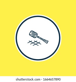 Vector illustration of turner icon line. Beautiful utensil element also can be used as wooden spatula icon element.