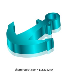 Vector illustration of turquoise anchor