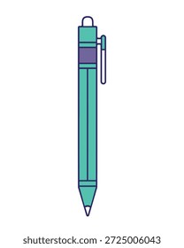 Ilustración vectorial de un bolígrafo turquesa 