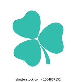 Vector illustration with turquoise trefoil. Objects isolated on white background.