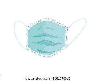 Vector illustration turquose mask on white background. Pandemic and corona virus outbreaks. mask to fight against Covid-19. Concept of fight against Many Virus attack.