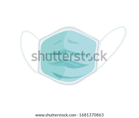 Vector illustration turquose mask on white background. Pandemic and corona virus outbreaks. mask to fight against Covid-19. Concept of fight against Many Virus attack.