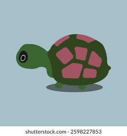  Vector illustration of turtle. Cartoon illustration.