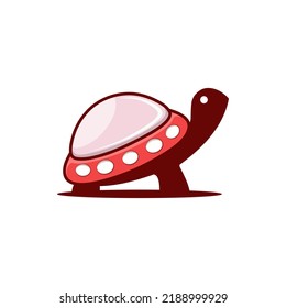 Vector illustration of a turtle logo combined with a UFO plane is perfect for logos, symbols and advertisements