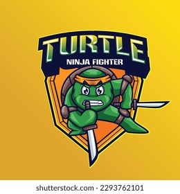 vector illustration of turtle mascot logo 