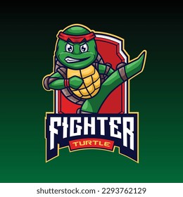 vector illustration of turtle mascot logo 