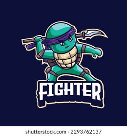 vector illustration of turtle mascot logo 