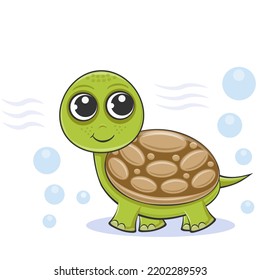 Vector illustration of a turtle on a white background.