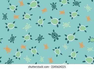 Vector illustration of turtles pattern in childish style.

