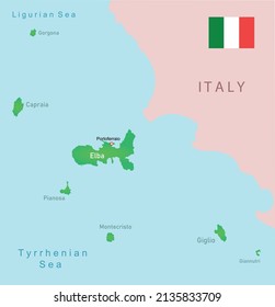 Vector Illustration Tuscan Archipelago Map