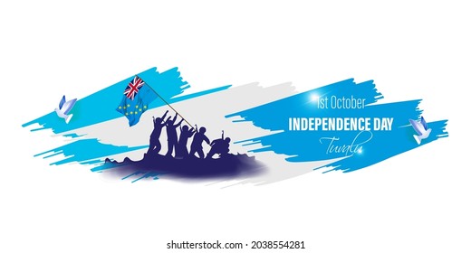 vector illustration for Tuvalu independence day -01st October