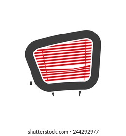 vector illustration of tv with blinds