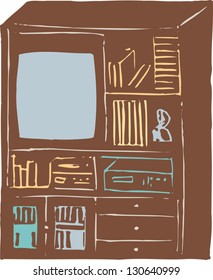 Vector illustration of Tv cabinet