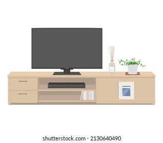 Vector illustration of TV cabinet isolated on background.
