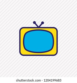 Vector illustration of tv icon colored line. Beautiful film element also can be used as television icon element.