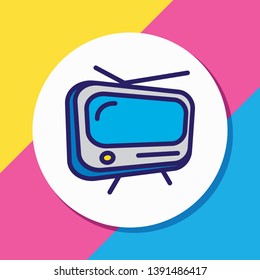 Vector illustration of tv icon colored line. Beautiful entertainment element also can be used as television icon element.