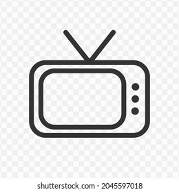 Vector Illustration Of Tv Icon In Dark Color And Transparent Background(png).