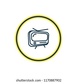 Vector illustration of tv icon line. Beautiful activities element also can be used as television icon element.