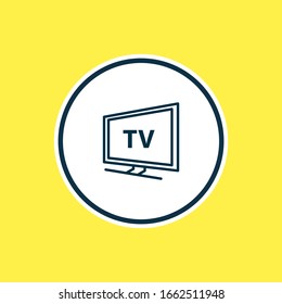 Ilustración vectorial de la línea de icono tv. También se puede utilizar como elemento de icono de televisión un bonito dispositivo.