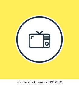 Vector Illustration Of Tv Outline. Beautiful Entertainment Element Also Can Be Used As Television Element.