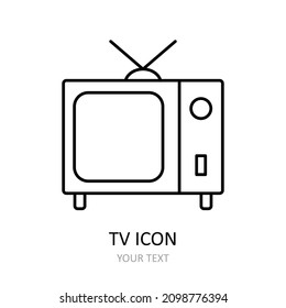 Ilustración vectorial con TV. Icono de esquema