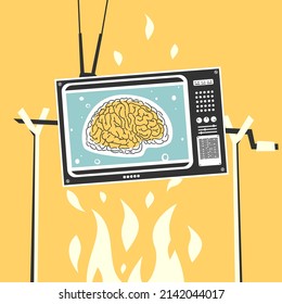 Vector Illustration TV Propaganda Caricature