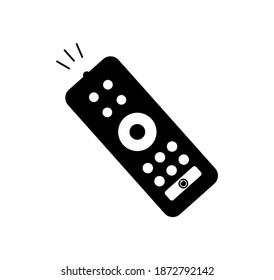 Vector illustration of TV remote control icon on white background