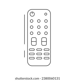 Vector illustration of a TV remote control. Doodle. Isolated on white background.