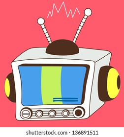 Vector illustration of a TV set