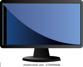 Ilustración vectorial de la televisión, monitor de diseño plano de la televisión