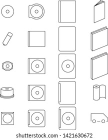 Vector illustration. Twenty media case icon set in black and white.