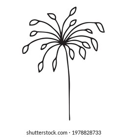 Vektorgrafik mit Zweig. Doodle-Pflanze, Vektorgrafik für Banner und Postkarten.