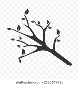 Vector illustration of twigs icon in dark color and transparent background(PNG).